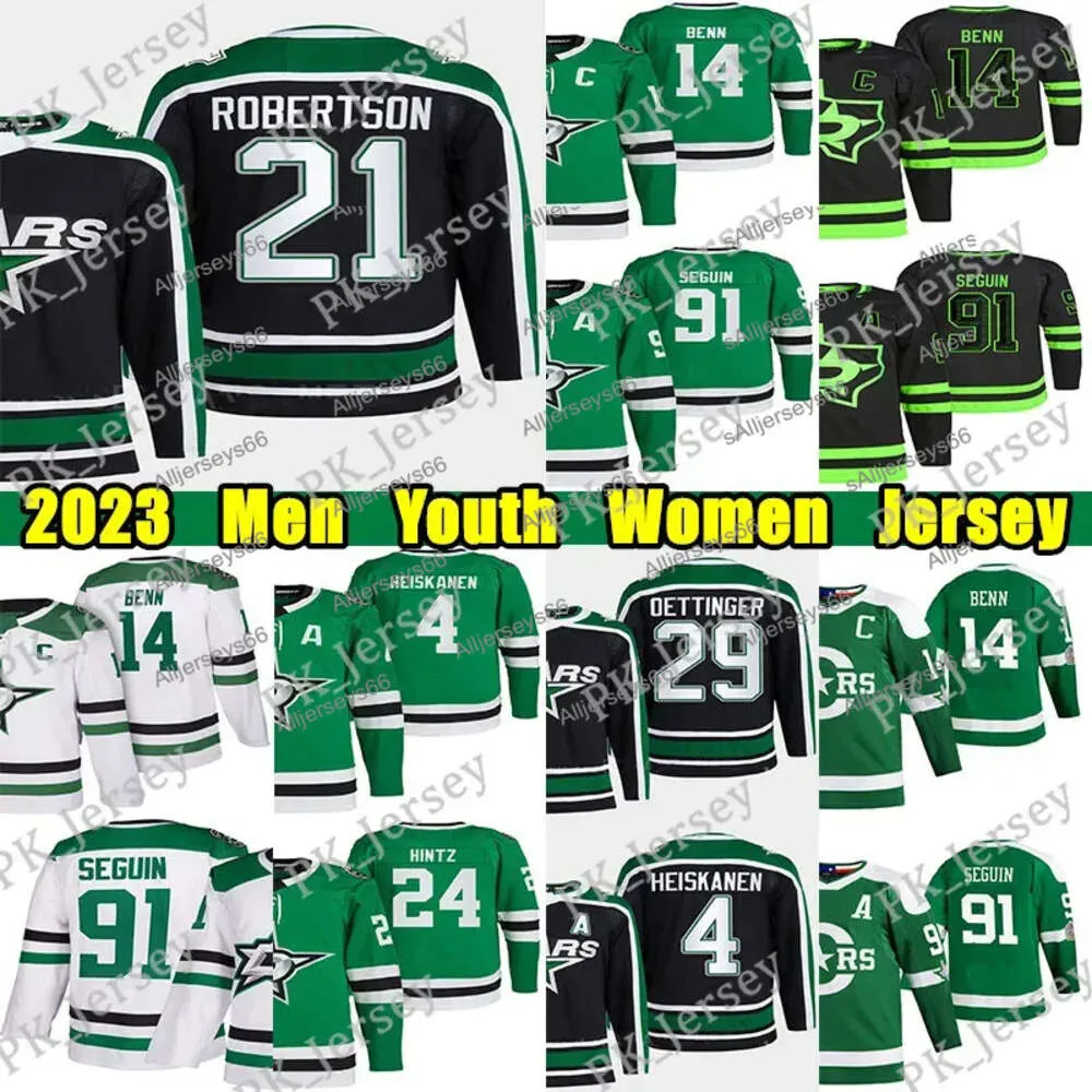 # 14 Maglia da hockey retrò inversa Jamie Benn # 21 Jason Robertson 18 Max Domi 91 Tyler Seguin 4 Miro Heiskanen Esa Lindell Roope Hintz Mike