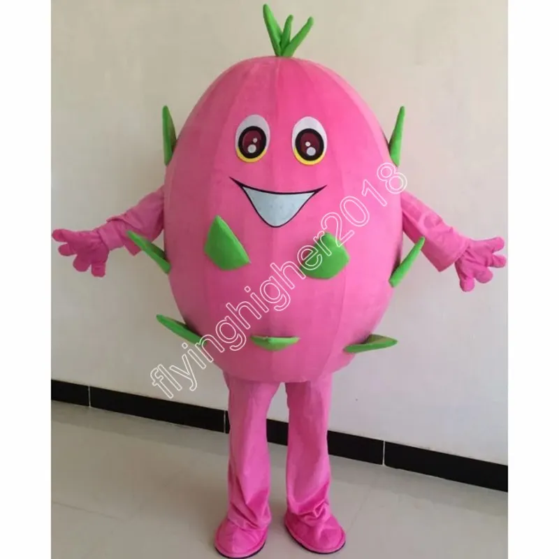 Halloween Red Pitaya Mascot Costume Unisex Cartoon Anime theme character Carnival Men Women Dress Christmas Fancy Performance Party Dress