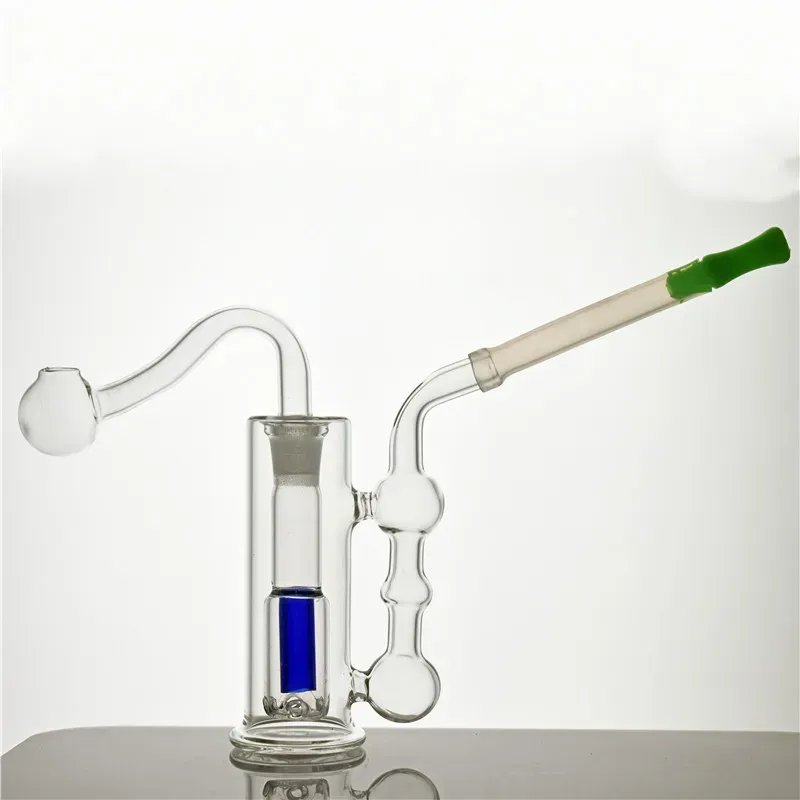 Nouveau design verre brûleur à mazout Bong conduites d'eau avec 10mm mâle verre brûleur à mazout tuyau silicone tube pour fumer portable pour voyage LL
