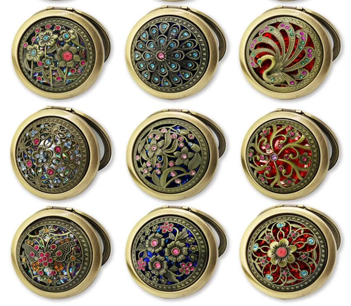 Mini Pocket Retro Vintage Style ButterflyflowerPeacock Makeup Cosmetic Pocket Compact Stainless Mirror DHL 8434743