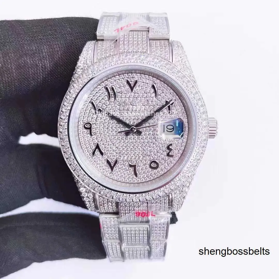 الساعات الفاخرة للرجال Moissanite Mosang Stone Diamond Watch مصمم الساعات للرجال Top Montre de Luxe Mechanical Automatic Wristwatch 904L Classicu4Kz