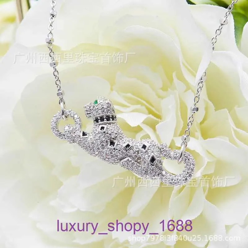 Autobanden liefde nacelake designer dames luxe sieraden 925 sterling zilver gevlekte cheetah ketting dames vol diamanten emaille geld met originele doos