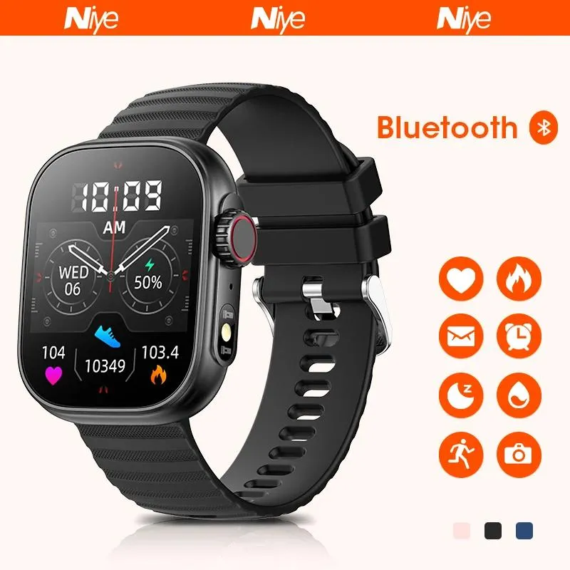 Zegarki 2.0 '' Smart Watch Man Smartwatch Watch Watch Bransoleta Bluetooth Call Full Touch Screen Sport Fitness zegarek dla iPhone