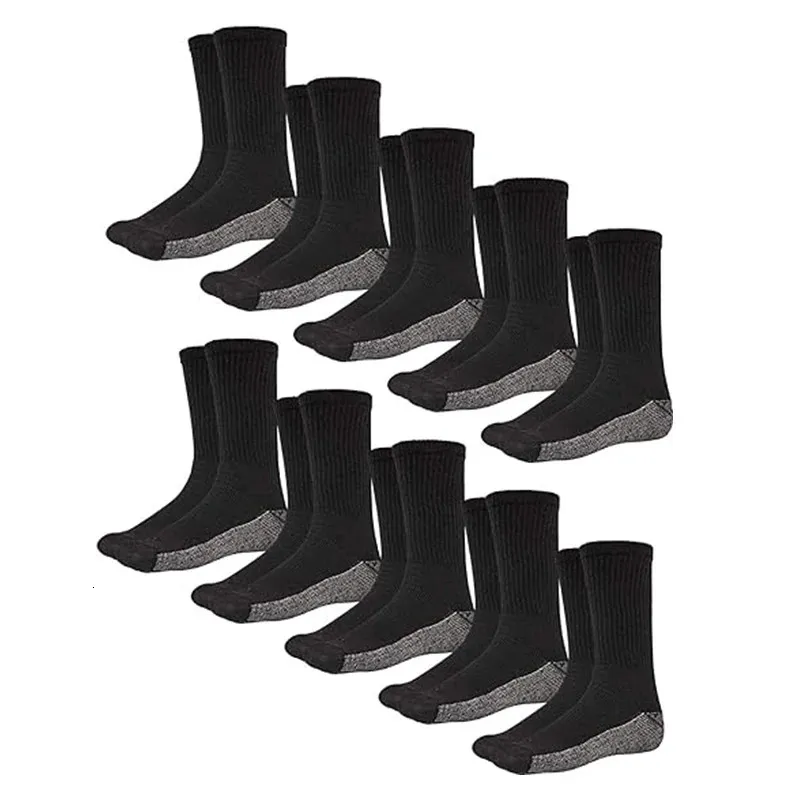 Calcetines de trabajo para hombres al aire libre Mezcla de algodón que absorbe la humedad Pie acolchado Talón y puntera reforzados 240108