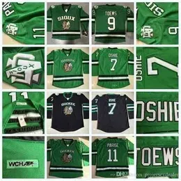 Chen37 C26 Nik1 North Dakota Fighting Sioux 7 TJ Oshie 9 Jonathan Toews 11 Zach Parise College Fighting Hawks UND Hockey Jersey Mens DAKOTA College Jersey