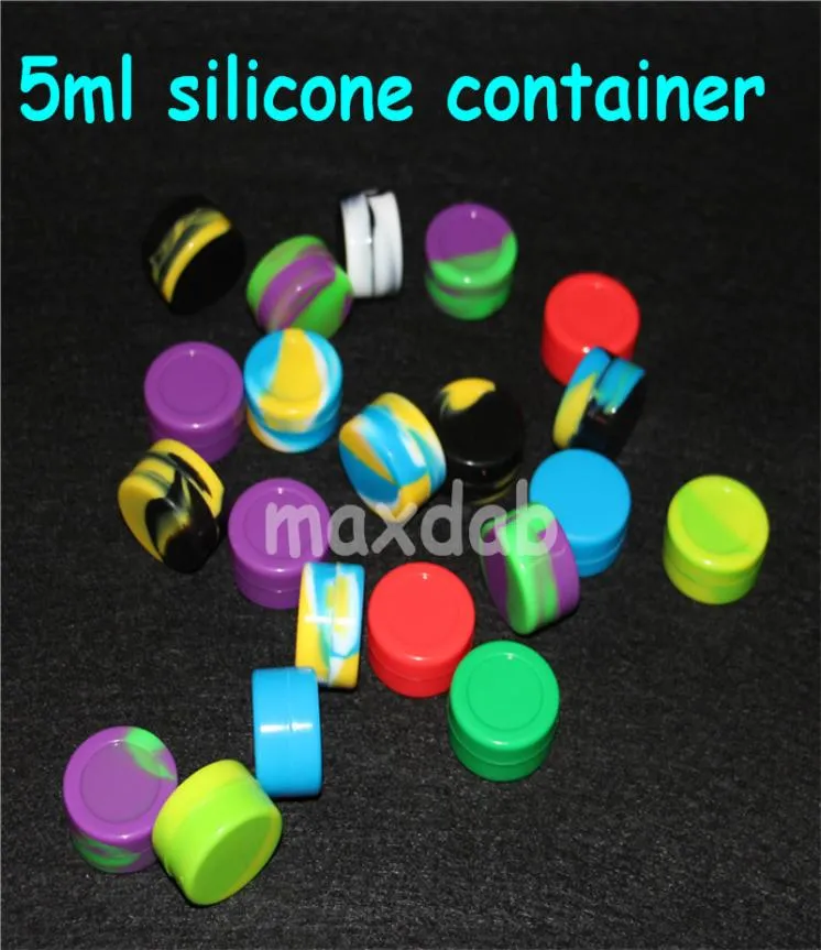 dozen Siliconen Pot 5ML Niet-vast Kleuren Was Niet-vast Siliconen Containers siliconen 7060101