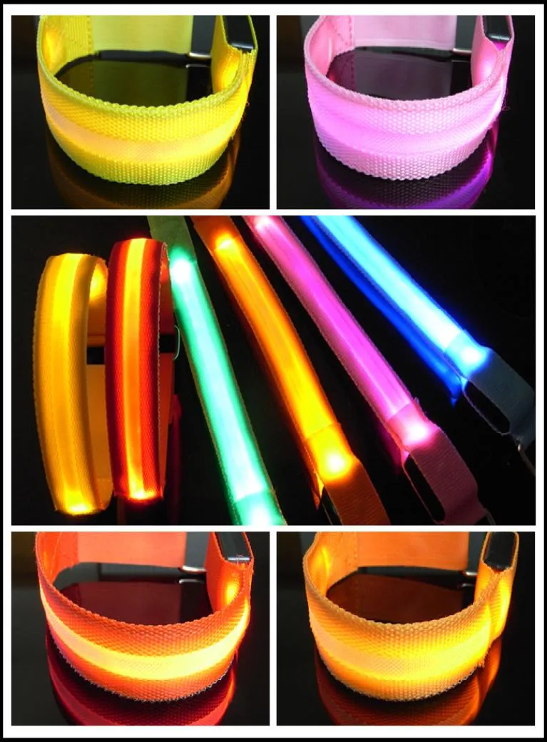 Glowing Bracelet LED lights Flash Wrist Ring Nocturnal Warning band Running Gear Glowing Christmas decoration7120020