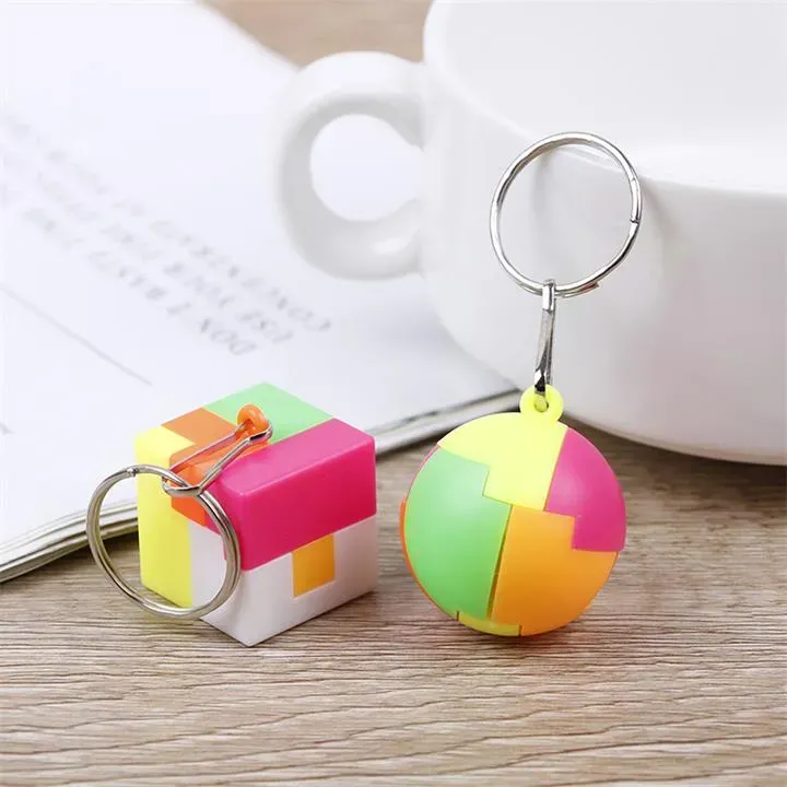 Kids 3D Puzzle Toys Creative Cube Rainbow Football Square Key Chain Colorful Educational Learning Toys For Children Gift