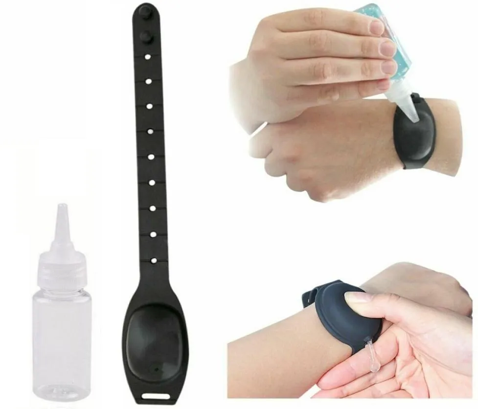 Bracelet distributeur de désinfectant pour les mains en silicone pour poignet Distributeur de désinfectant pour les mains portable Bracelet à presser en silicone portable Dispe4306854