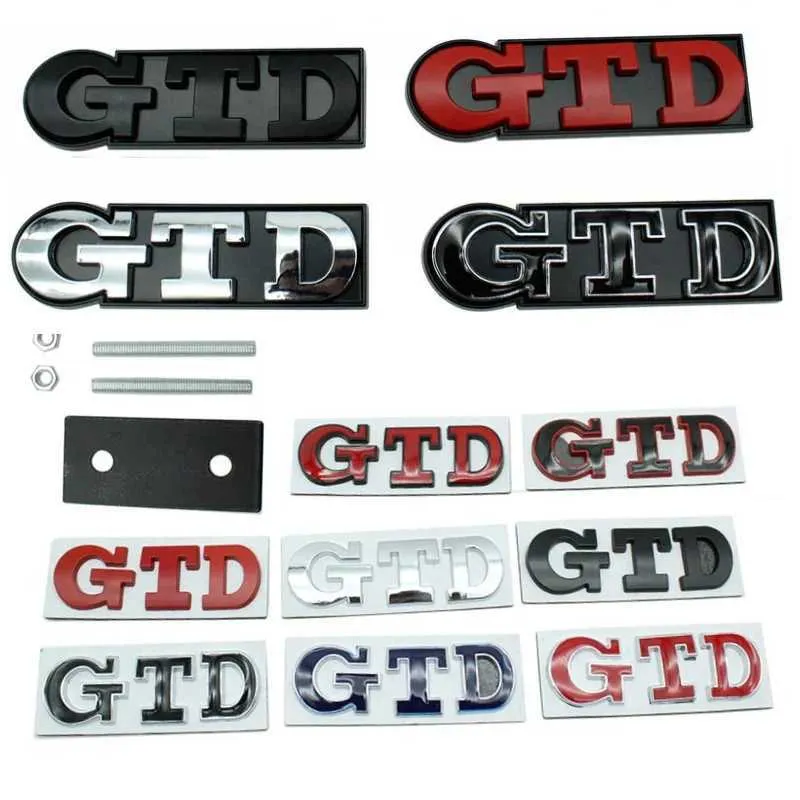 3D Metal GTD Emblem Car Trunk Sticker Front Grill Badge For VW Polo