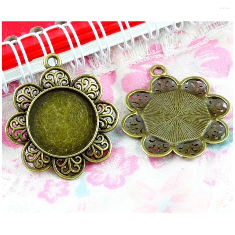Charms 20pcs 20mm Inner Size Antique Bronze Plated Blank Base Setting Tray Pendants Diy Accessories