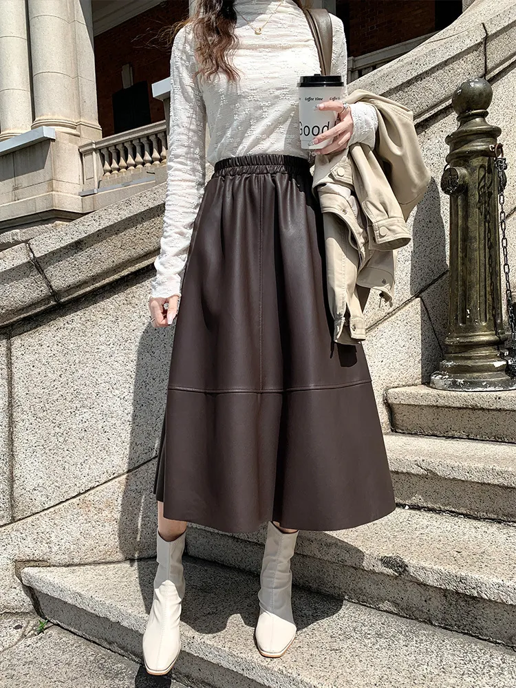 Pleated Maxi Pleated Skirt Kohls Leather A-line Pleated Long Skirt In Wine  Red