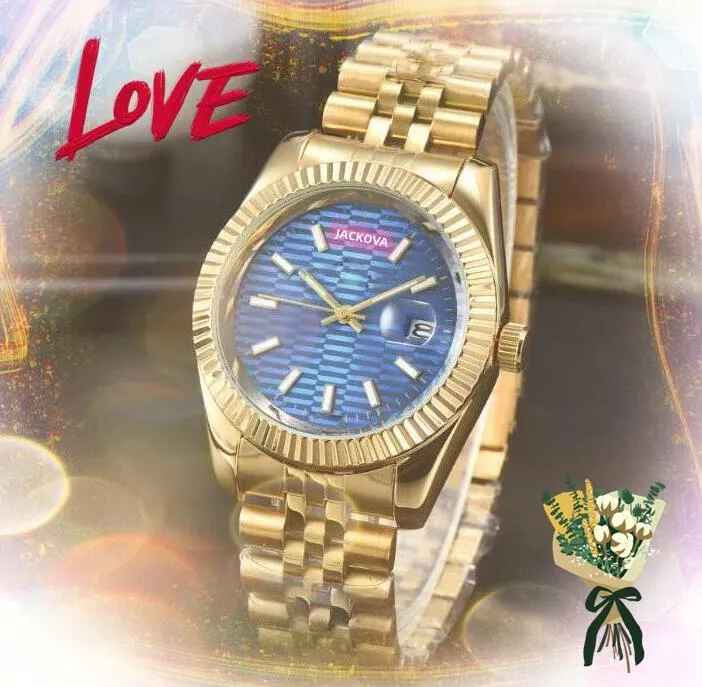 Top V3 Automatisch quartz horloge voor heren Dames Roestvrij staal Saffier solide sluiting President Heren Dame Meisje Jongen Mannelijke kettingarmband Horloges Geschenken