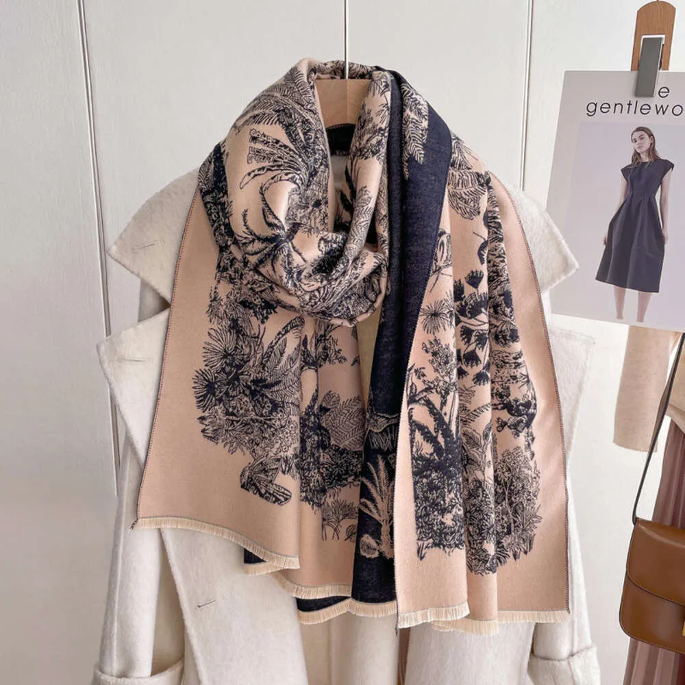 新しい秋と冬のファッションカシミアショールエレガントなファッション動物園パターン女性スカーフウォームネック