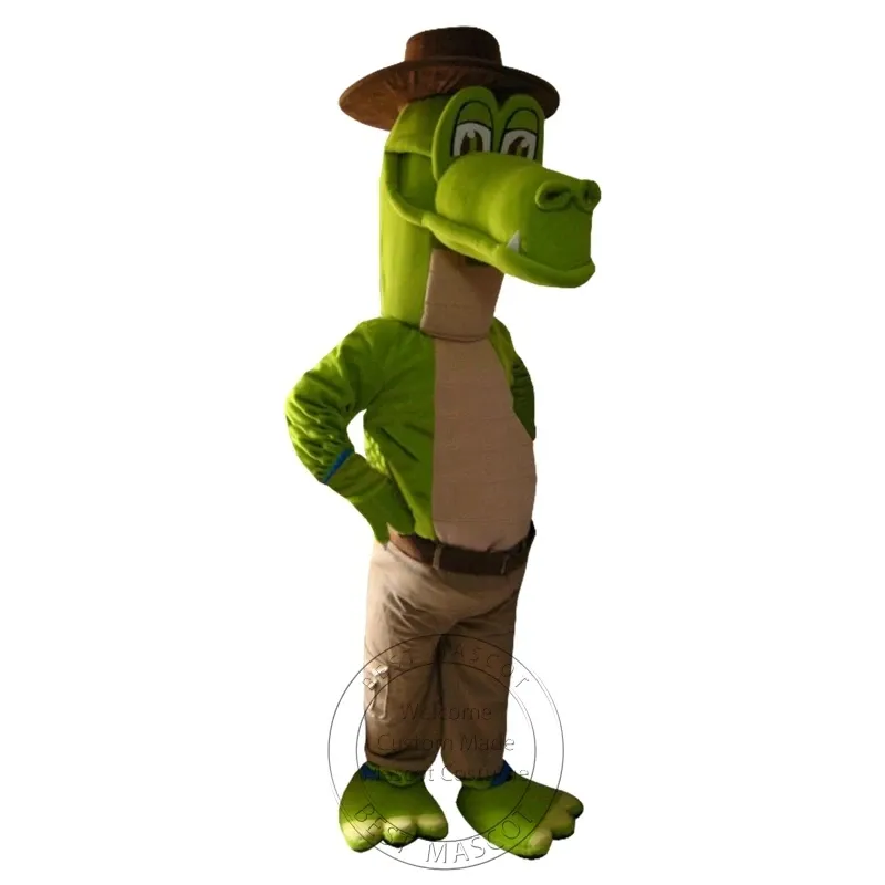 Costume della mascotte dell'alligatore sveglio eccellente di Halloween per la personalizzazione del supporto di spedizione gratuita per la vendita della mascotte del personaggio dei cartoni animati del partito