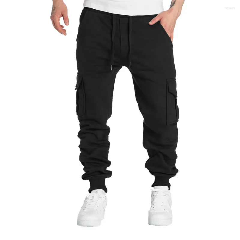 Pantalons pour hommes Polyester régulier solide pantalon de sport Cargo décontracté ample abordable Durable et pratique