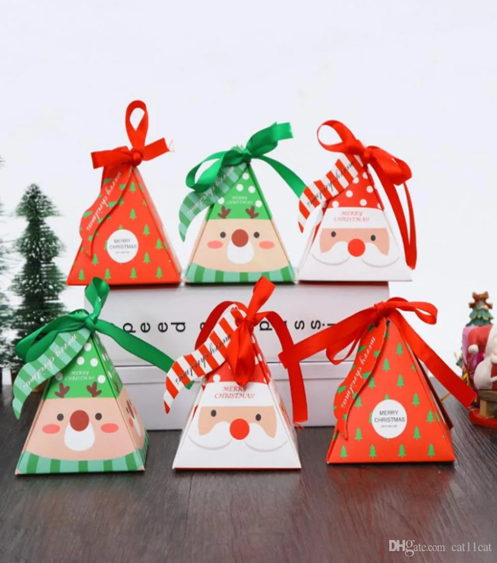 Mutlu Noeller Şeker Kutusu Çantası Noel Ağacı Hediye Kutusu Çan Kağıt Kutusu Hediye Çantası Konteyner Malzemeleri Navidad7395785