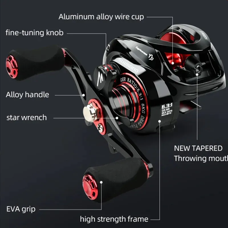 SHIMANO Brand Baitcasting Fishing Reel 63 1 UltraLinght 200g MAX Drag Power  18LB Long Casting 240108 From Chao07, $17.37