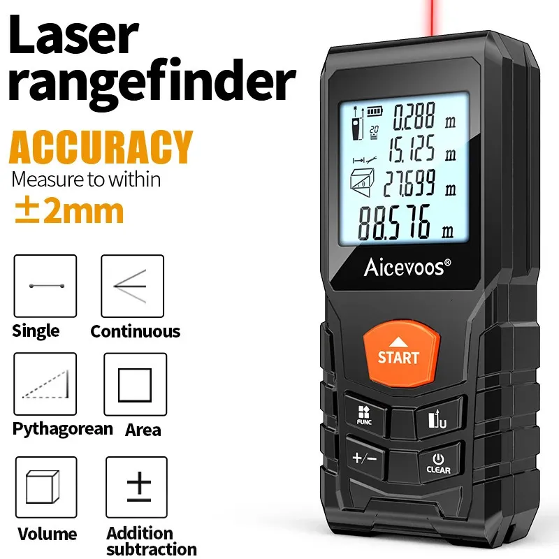 AICEVOOS Digital Laser RangeFinder 50m 70m 100m 120 m avstånd meter trena band mått roulette range Finder 240109