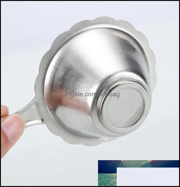 Tea Strainers Teaware Kitchen Dining Bar Home Garden DoubleLayer Fine Mesh Strainer Filter Sieve Stainless Steel Infuser Teapot S1833554