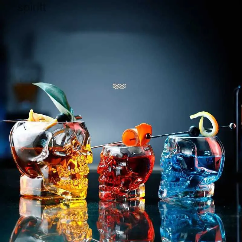 Weingläser, 2 Stück, Totenkopf-Whisky-Gläser, kreative Bar-Party-Glaswaren, Kristallweinglas, Vintage-Whisky-Spirituosen, XO-Wodka-Schnapsglas, Tasse YQ240105