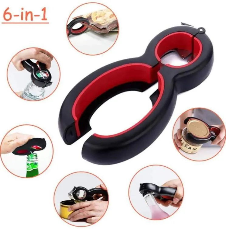 Sex-i-ett Multi-Function Combination Can Opener Kitchen redskap Creative Manual Can Openers Beverage Beer Bottle Opener SN919