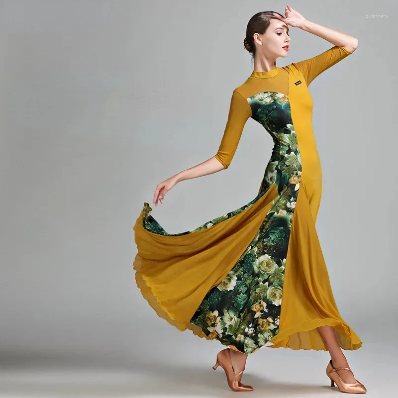 Scena noszona standardowa sukienka taneczna balowa żeńska Waltz rumba kostiumów współczesne zawody Foxtrrot