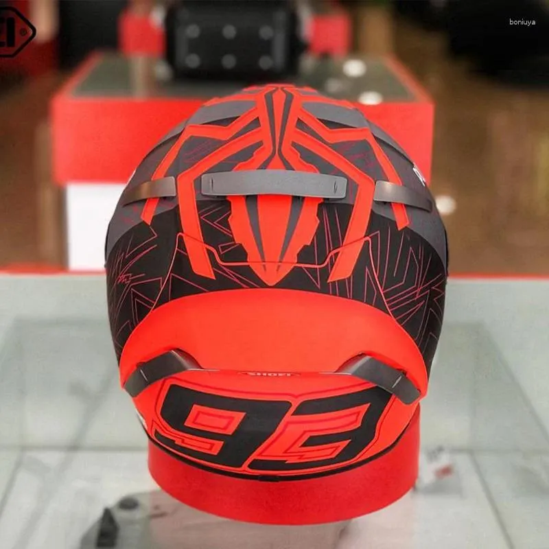 Motorradhelme Schuh X-Fourzehn Full Face Helm x14 graues rotes Ameisenmotocross Racing Motobike