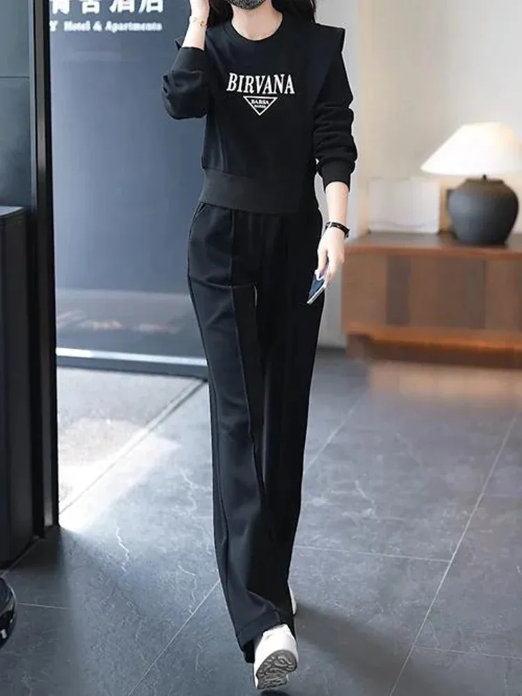 Tuta Donna Fitness 2 Pezzi - Felpa E Pantaloni In Cotone, Manica Lunga, Per Palestra, Casa, Autunno/inverno