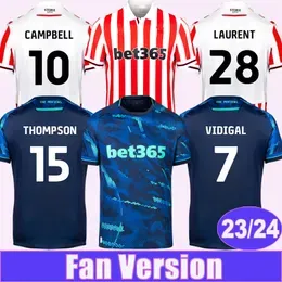 2023 24 Stoke City VIDIGAL CAMPBELL Mens Soccer Jerseys WILMOT POWELL HOEVER Home Away T Football Shirt Short Sleeve Uniforms