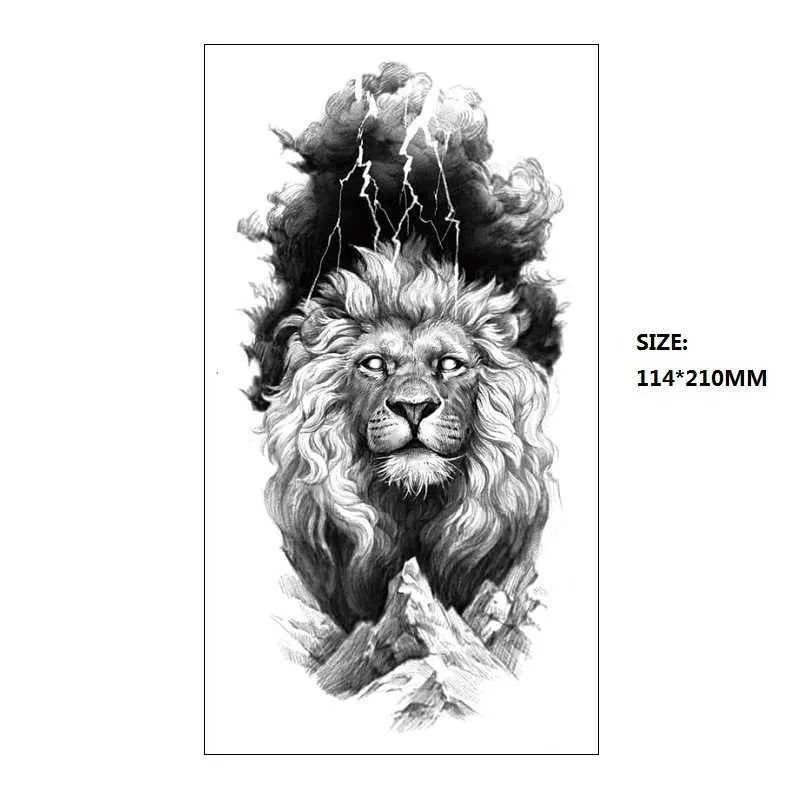 Makeup Full Arm Small XQB New Black Lion Beauty Animal Half Water Transfer Tattoo Sticker