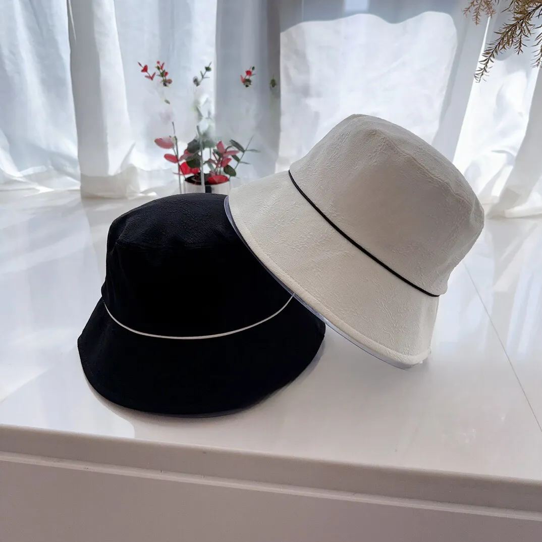 Fisherman's Hat Women's Hats Grace Brodery Flat Top Sunscreen Summer Hats Black and White Fashionable Pending