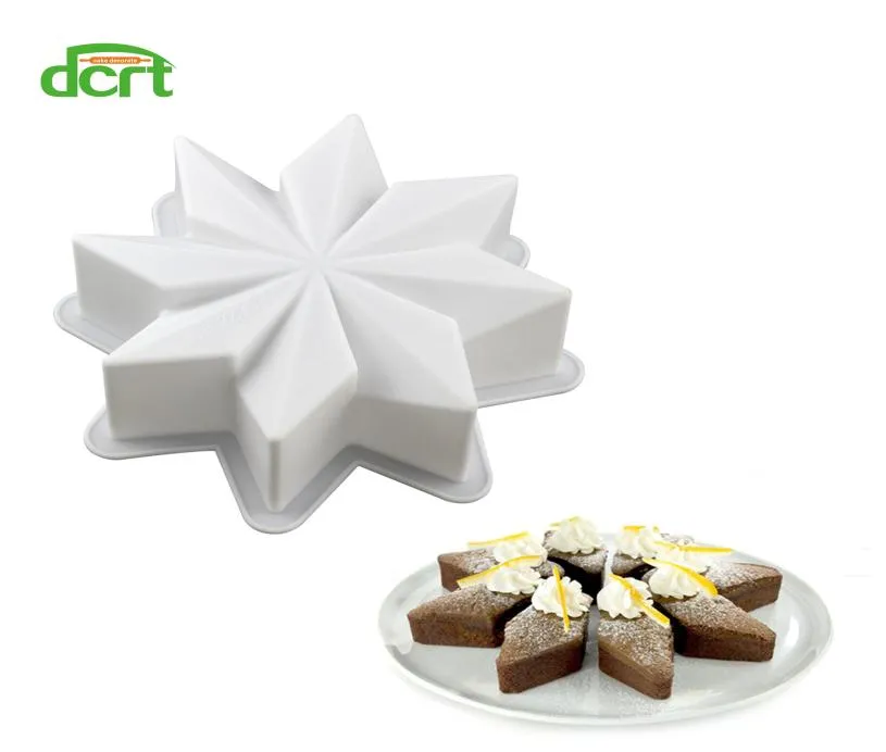 Neight Pointed Star -formad silikon Mögelkakor Dekoreringsverktyg Diy Chocolate Brownie Dessert Cake Mold For Baking7565037