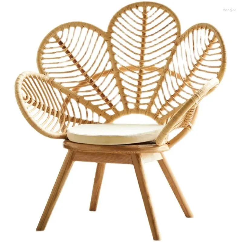 Obozowe meble l prawdziwe rattan tkane krzesło wypoczynek Płatki oparte na kanapie kreatywne b rektoner bambus zewnętrzny