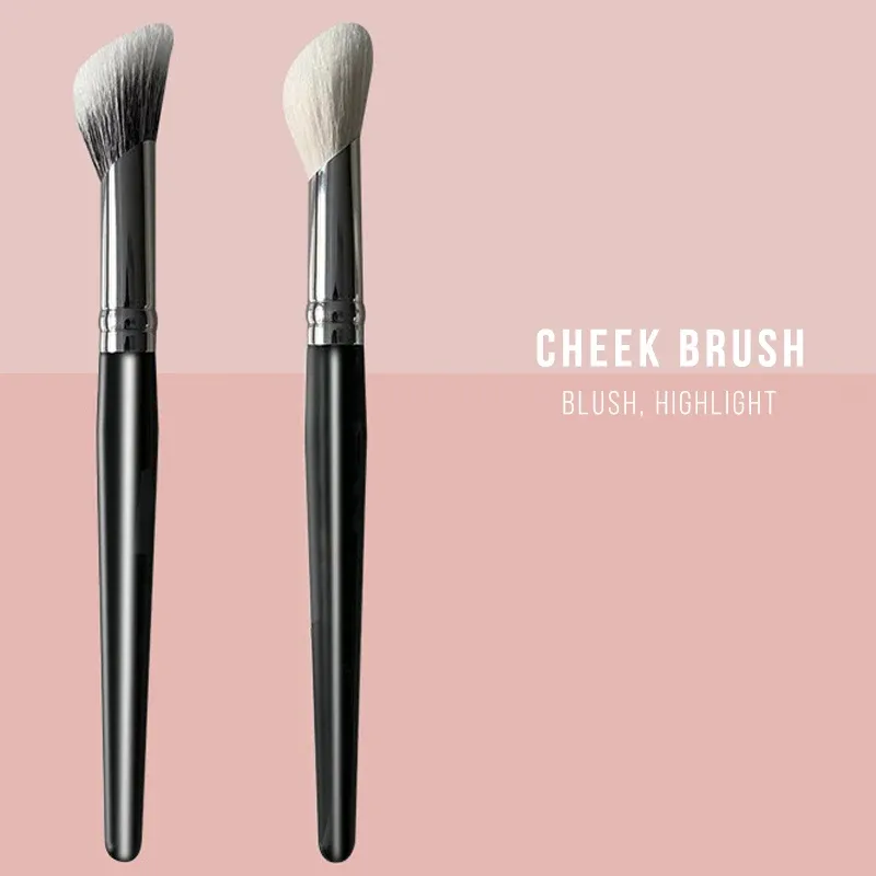 Slanted Cheek Blush Powder Highlight Makeup Brush Soft Goat Hair Cosmetic Tool Medium-sized multi-purpose for sculpting