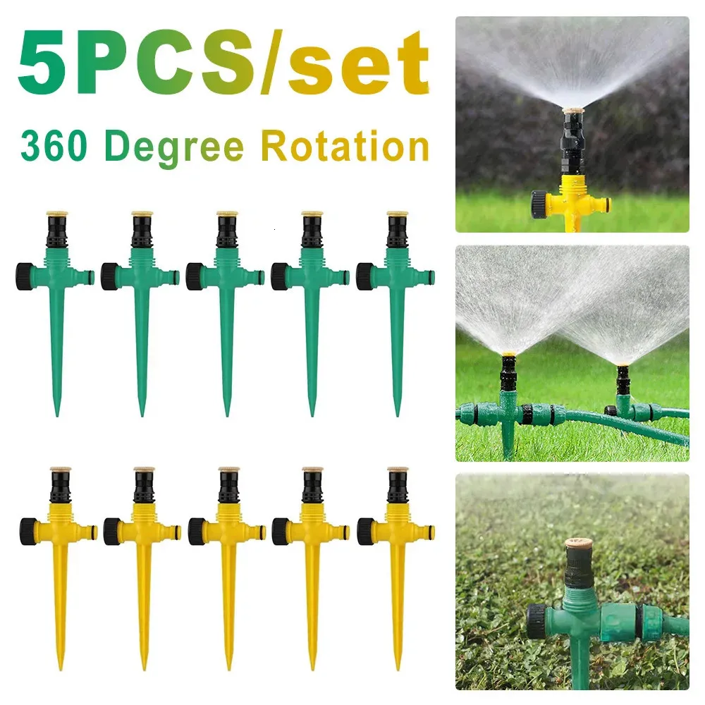 5Pcs Haushalts Sprinkler Automatische Bewässerung Ausrüstung Bewässerung Sprinkler 360 Grad Rotation Korrosion Beständig Für Garten 240108