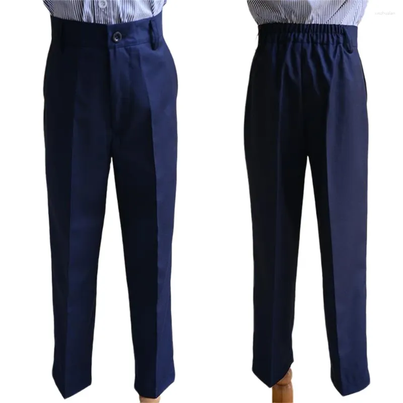 Byxor 2024 Fashion Boys Performance Wear Formal Suit Elevers skola uniform Pant Kids Grey Pants