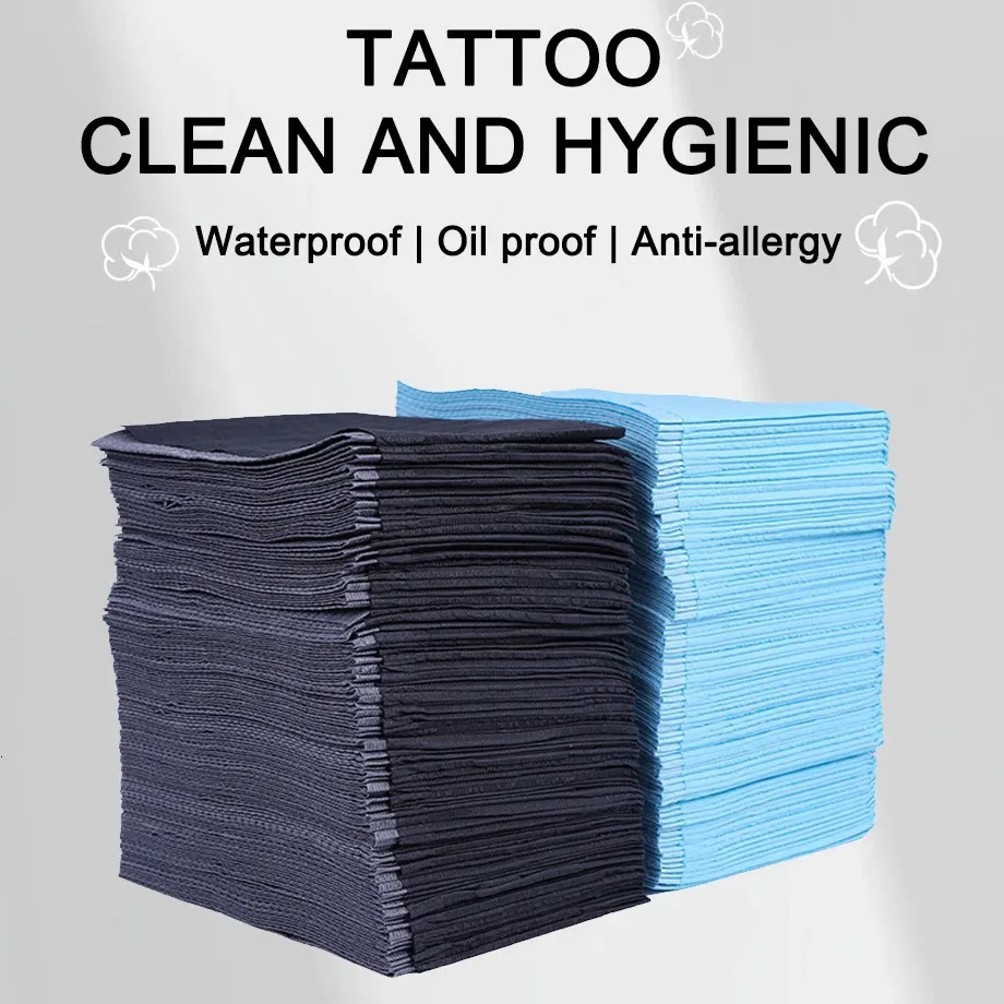 2050125Pcs Disposable Tattoo Clean Pad Colors Table Covers Excellent Doublelayer Watetproof Tablecloths Accessory Bulk 240108