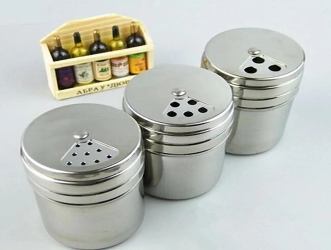 Kitchen Stainless steel Spice Shaker Jar Sugar Salt Pepper Herbs BBQ Spice toothpick Storage Bottle XB12428630