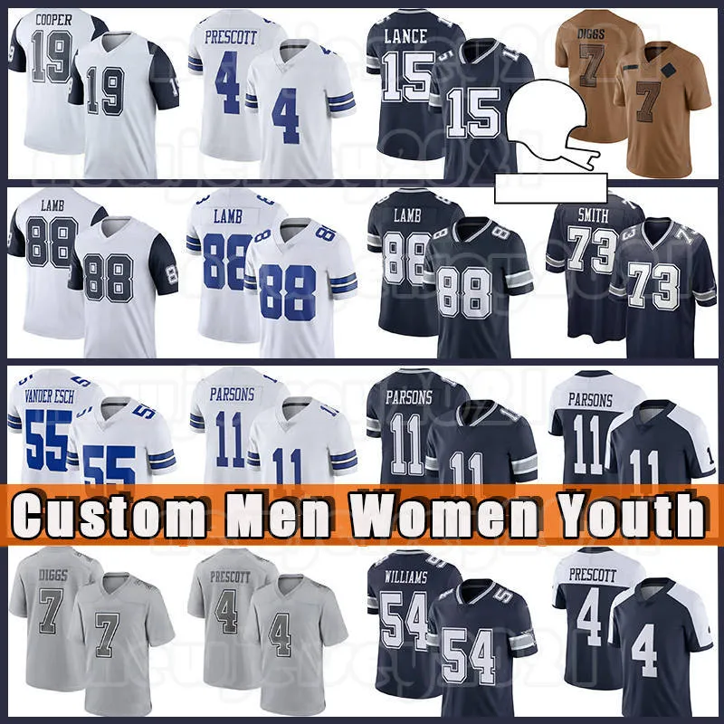 4 Dak Prescott 88 CeeDee Lamb Football Jersey 11 Micah Parsons 7 Trevon Diggs DaRon Bland Leighton Vander Esch DeMarcus Lawrence Cooper Rush Michael Gallup Martin