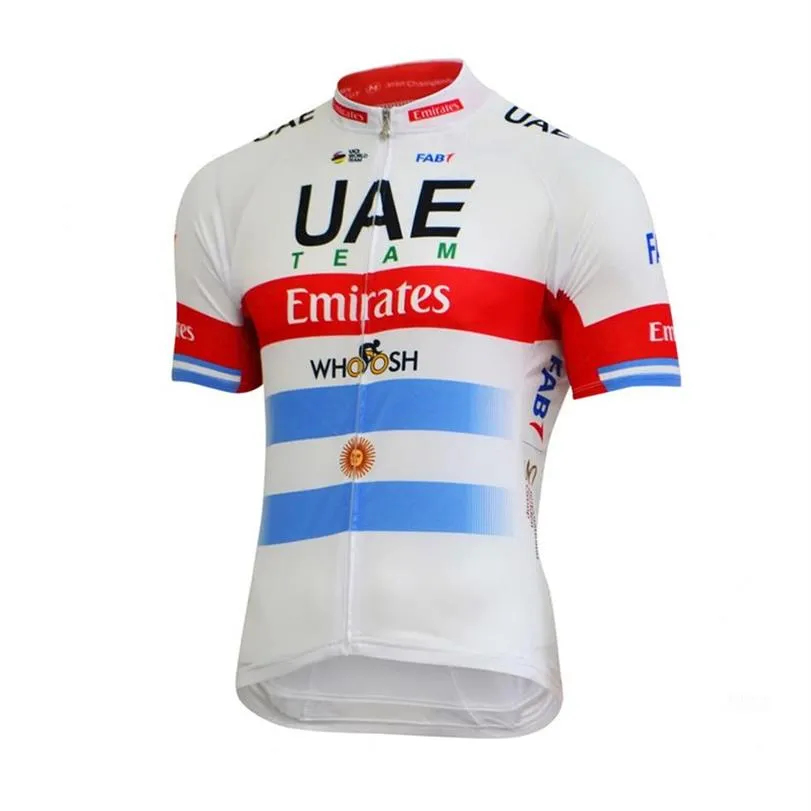 2021 verão equipe dos Emirados Árabes Unidos Ciclismo Mangas Curtas Jersey Homens 100% Poliéster Camisa de Bicicleta de Secagem Rápida Ao Ar Livre Bicicleta Sportswear Roupa Ciclism261x