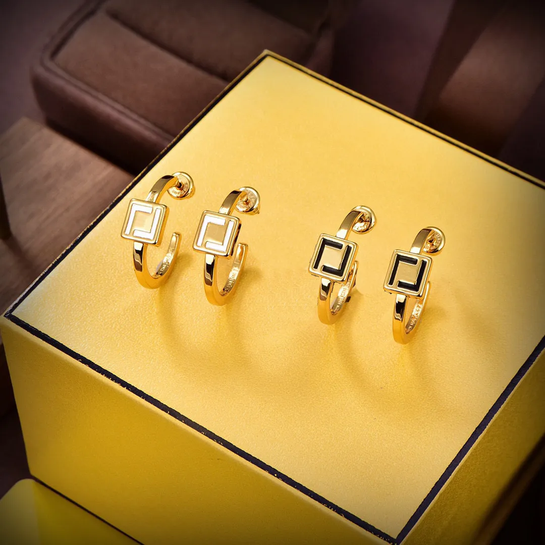 Designer Earrings Gold Luxury Jewelry Earring Women Letter F Stud Ear Hoop 925 Pendant Ohrring Lady Gift Fashion Earrings