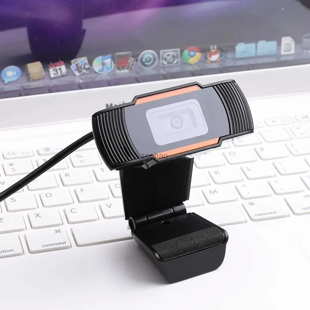 Webcams Mini USB 2.0 Video Recording Webcam 720P HD In Webcam With Mic Rotatable Two-Way Audio Talk For PC Computer DesktopL240105