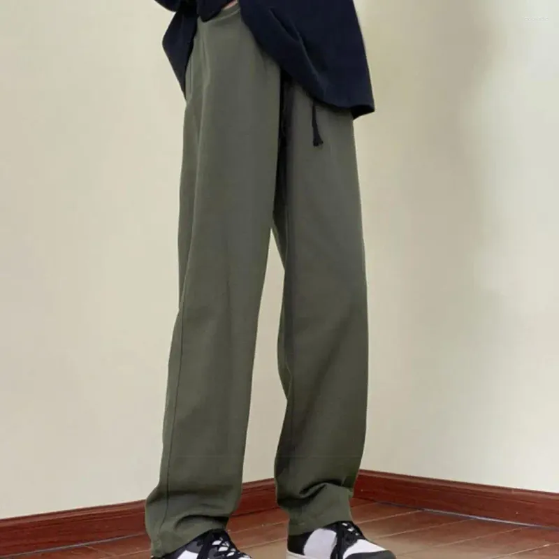 Calças masculinas ergonômicas homens casuais calças estilo japonês elástico cordão carga com bolsos grosso trabalho baggy para grande