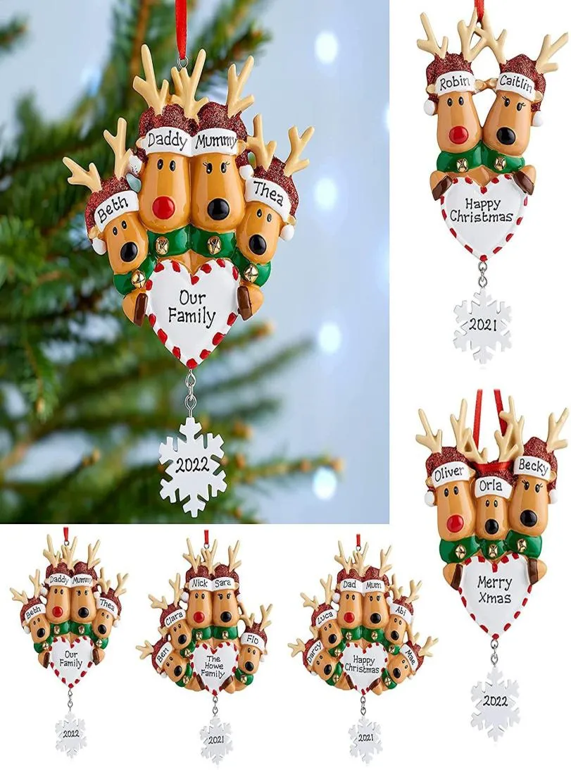 樹脂クリスマスデコレーションブランク2 3 4 5 6ヘッドDIY名と挨拶Xmas Tree Pendant 18 discoun4534882の愛するヘラジカの贈り物