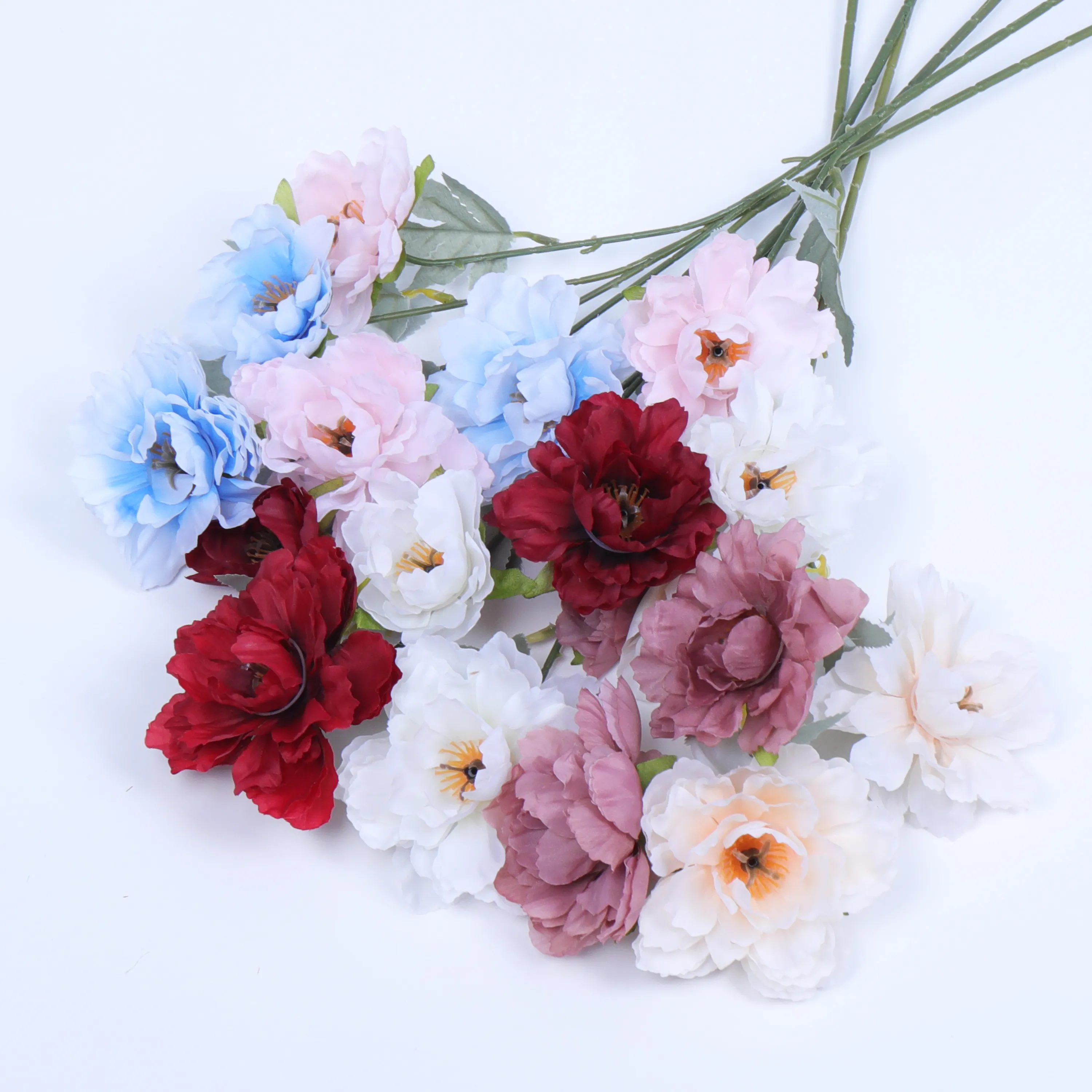 工場3 Furong Mei Anemone Wedding Flower Arranched Decoration Decoration Wedding Hall Arranchall Flower Material Cross-Border Trade QR