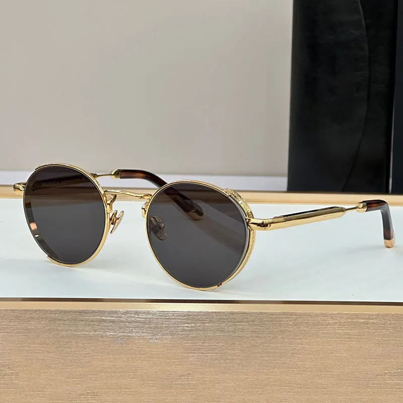 Luxe ontwerper THE BOULEVARD zonnebril Klassieke metalen ronde frame reis-buitenzonnebril voor heren en dames