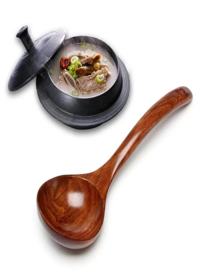 1PC Grande Manico Lungo In Legno Naturale Paletta Da Cucina Ristorazione Stoviglie Utensile Da Cucina Riso Cucchiaio Da Zuppa Mestolo Forniture Da Cucina1070654