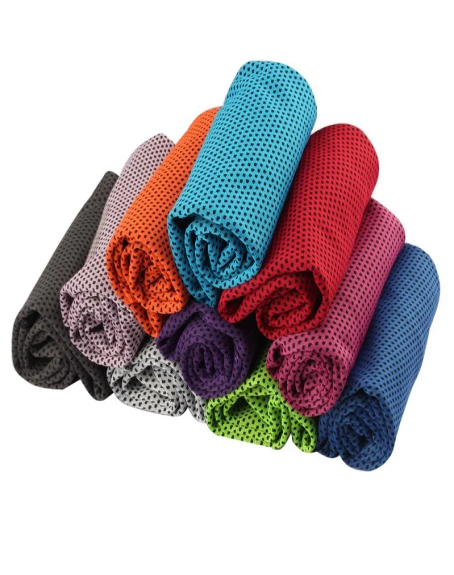 10 couleurs d'été serviette fraîche sensation de froid serviette de sport en plein air absorption de chaleur fraîche lingette de refroidissement serviette de glace T3I510197435876