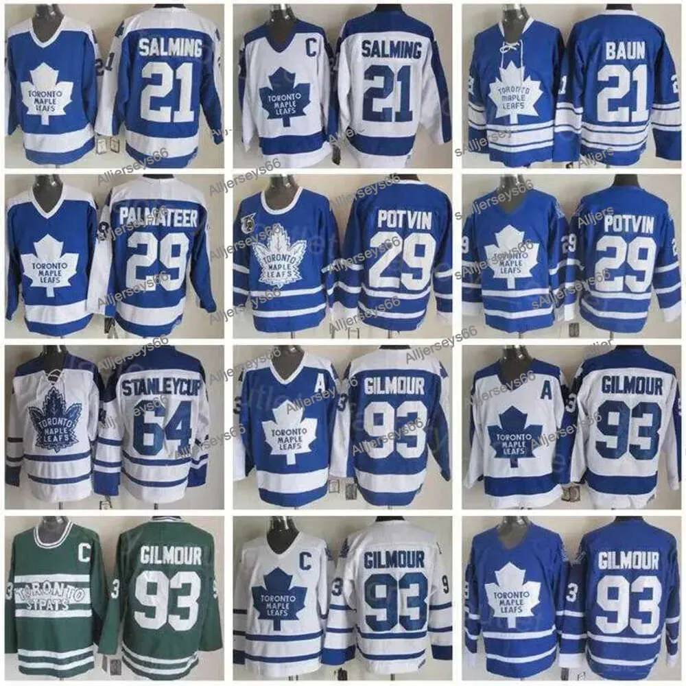 Retro Torontos Throwback Maple Leafs Hockey 29 Felix Potvin Jersey 75Th Anniversary 93 Doug Gilmour 29 Mike Palmateer 21 Borje Salming